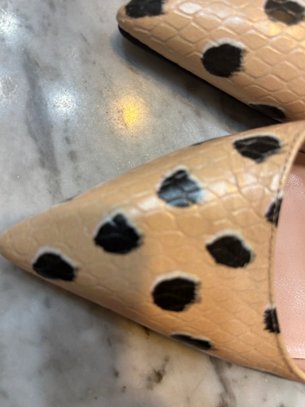 kate spade Tan and Black Leopard-Spot Pointed Toe Pumps - Picture 10 of 10